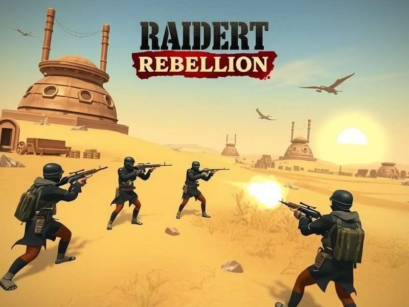 Desert Raiders Rebellion gameplay screenshot showing desert environment and characters